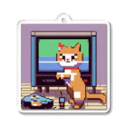 masaのテレビのリモコンを転がしている猫 Acrylic Key Chain