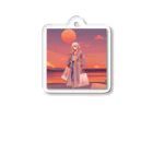 hi__romaの夕日に似合う女性 Acrylic Key Chain