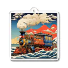 日本の風景 COOL JAPANの日本の風景:SL 蒸気機関車、Japanese senery:SL Steam locomotive Acrylic Key Chain