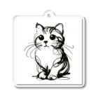 catsの一筆書きで描かれたかわいい猫のイラスト Acrylic Key Chain