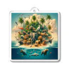 nyonsunの宝箱の動物達の楽園物語 Acrylic Key Chain
