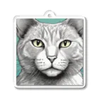 にゃんこーねこのドアップ猫 Acrylic Key Chain