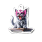 KVM｜kitten ＊ venetian-maskの仮面のロシアンブルー (透過/咆哮) ② Acrylic Key Chain