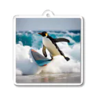 hakumenhonのサーフィンするペンギン アクリルキーホルダー