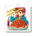 HOMMA-AZARASHIのパスタを楽しむ男の子 Acrylic Key Chain