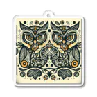 kotpopのSymmetrical Owls Acrylic Key Chain