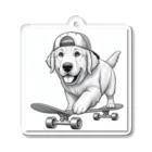 hakumenhonのスケートボード犬 アクリルキーホルダー