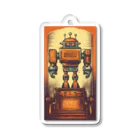 mirinconixのブリキのヴィンテージ風ロボットのイラスト Acrylic Key Chain