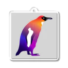 mirinconixの紫からオレンジのグラデーションのペンギン アクリルキーホルダー