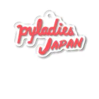 PyLadiesTokyoのPyLadies Japan 赤文字ver アクリルキーホルダー