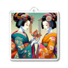 日本の風景 COOL JAPANの日本の風景:素敵な舞妓さん、Japanese scenery: lovely maiko Acrylic Key Chain