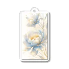 cute styleのLucky Flower Silver Blue Acrylic Key Chain