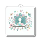 J-Peacockのカラフルな孔雀の幼鳥 Acrylic Key Chain