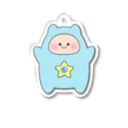 machooooonのおくるみスターちゃん(ライトブルー) Acrylic Key Chain