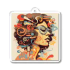 Grazing Wombatのfunky Lady 60's style Acrylic Key Chain