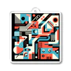 オーロラの里のジオメトリック・フューチャー3 Acrylic Key Chain