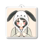 🍒maru🍒のうさぎの少女 Acrylic Key Chain