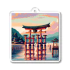 Pixel Art Goodsの厳島神社（pixel art） Acrylic Key Chain