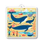 OHANA_087のアラスカの雄大な自然に暮らす人々と動物たちの調和 Acrylic Key Chain