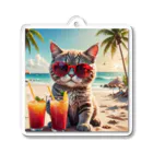 syun78のお店のバカンス猫 Acrylic Key Chain