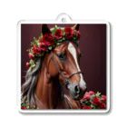 uma_sukiの🏇花のかんざしをする競走馬🏇 アクリルキーホルダー