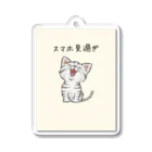 kurireのかわいい子猫がスマホ見過ぎ注意 Acrylic Key Chain