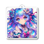 おでけけのおでかけの派手髪女の子 Acrylic Key Chain