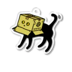 QROOVYの黒猫　ダンボールが大好き　pat01 Acrylic Key Chain