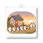 子猫カーニバルの子猫のパーティーの帰り Acrylic Key Chain