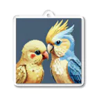 インコグッズのオカメインコとセキセイインコ Acrylic Key Chain