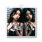 s-style928のタトゥー女子 Acrylic Key Chain