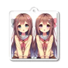 seigi2oo2の愛らしい可愛い双子の姉妹 Acrylic Key Chain