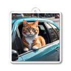 Kobayashi Kayoのドライブ中の猫 Acrylic Key Chain