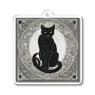 動物デザイングッズの黒猫 Acrylic Key Chain
