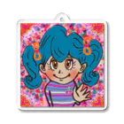 にじわたりねこのかわいい心　女の子イラスト Acrylic Key Chain