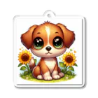 Petite Paws Shop ペティートポーズショップの大きな目の子犬 Acrylic Key Chain