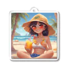 Chama's shopのビーチガール Acrylic Key Chain