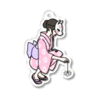 QROOVYの線香花火　浴衣女子 Acrylic Key Chain