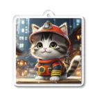 ねこねこねこんの猫が消防士 Acrylic Key Chain