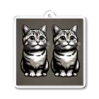 Putting love into animals.shopの双子座の猫 Acrylic Key Chain