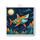 AI Fantasy Art ShopのFlying Shark Acrylic Key Chain