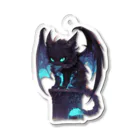 夏の朝の猫のガーゴイル Acrylic Key Chain