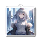 美少女silver girl'sの銀髪の女の子28 Acrylic Key Chain