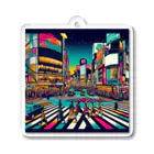 テクノ浮世絵の新旧交差点 - 渋谷スクランブル Acrylic Key Chain