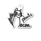 ロコンプランツ工房のロコン猫 ブラック Acrylic Key Chain