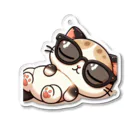 にゃむにゃむ（SUZURI店）の気持ちよくお昼寝中の猫 Acrylic Key Chain