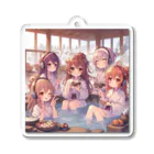 SWQAの温泉を楽しむ女子 Acrylic Key Chain