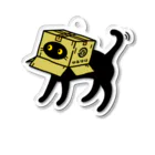 QROOVYの黒猫　ダンボールが大好き　pat03 Acrylic Key Chain