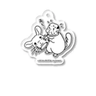 teruteQ chinchilla illustration suzuri店のゆるチンチラおじさん Acrylic Key Chain