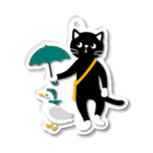 QROOVYの雨の日の黒猫くん アクリルキーホルダー